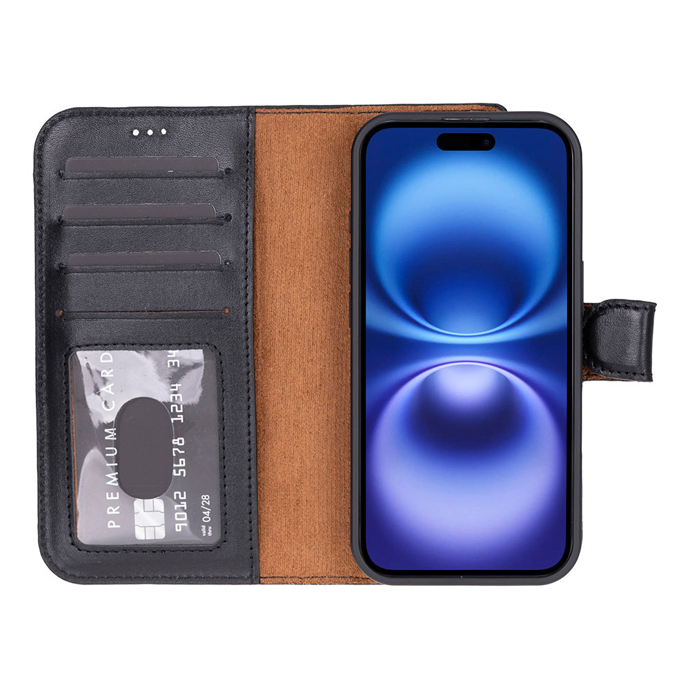 Detachable Leather iPhone Wallet Case with Card Slots