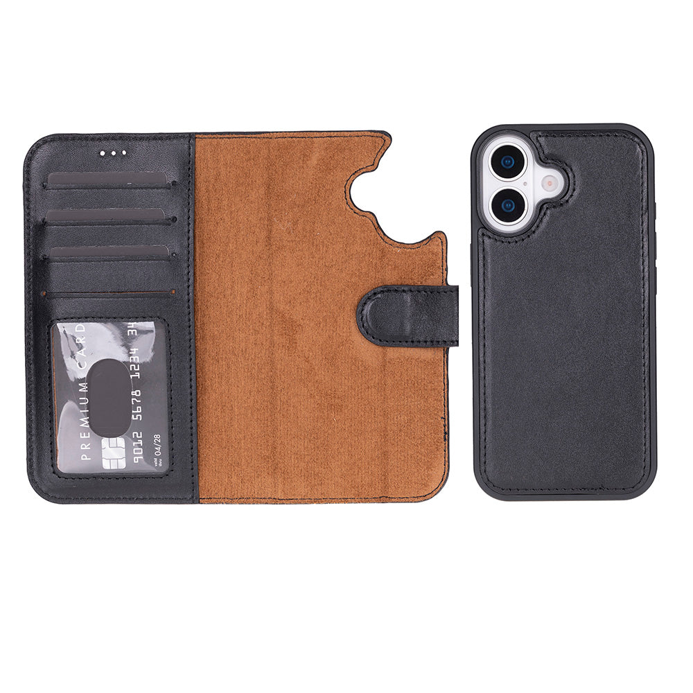 Detachable Leather iPhone Wallet Case with Card Slots