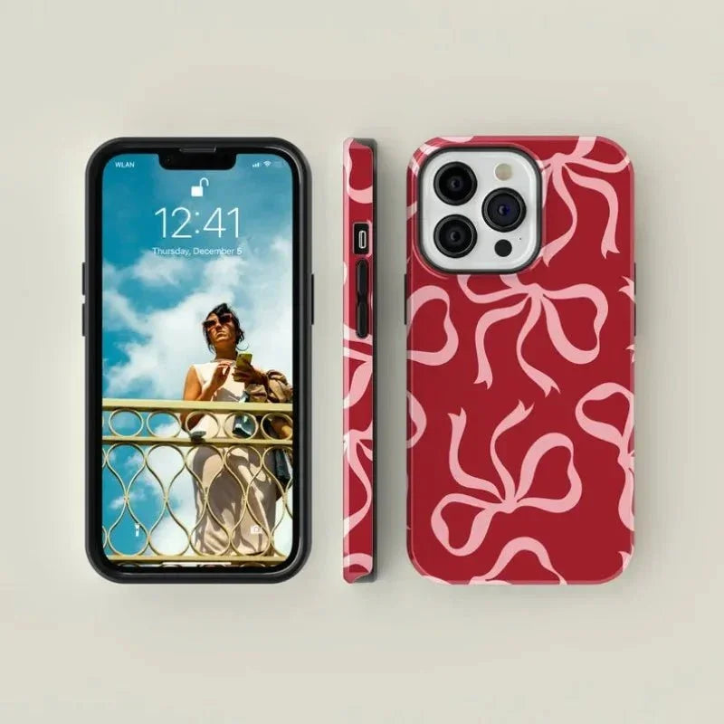 Bow Ribbon iPhone Case Aesthetic Coquette Design Shockproof Protective Back Cover