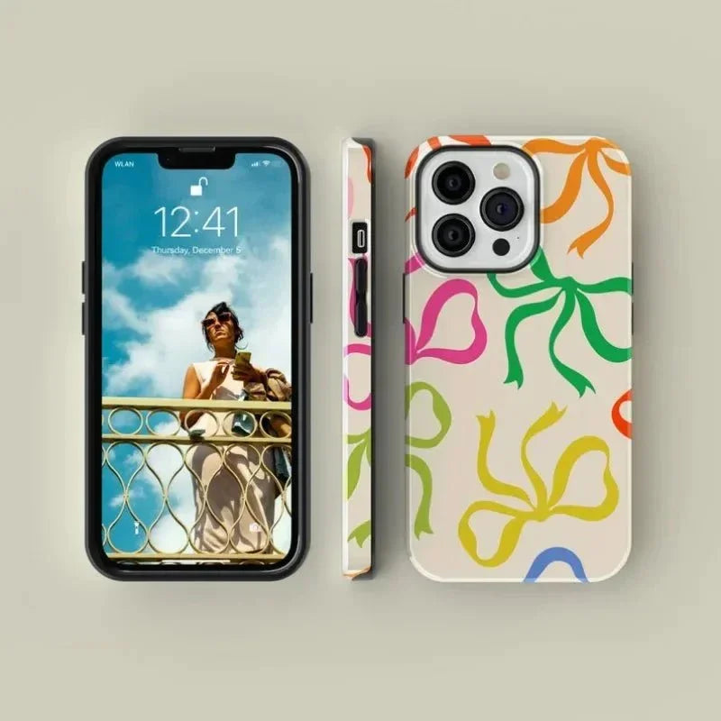 Bow Ribbon iPhone Case Aesthetic Coquette Design Shockproof Protective Back Cover