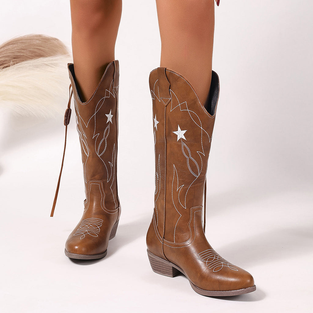 Womens Knee-high Western Cowboy Boots