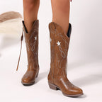 Womens Knee-high Western Cowboy Boots