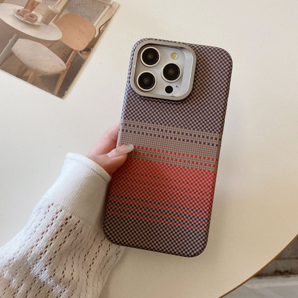Pixel Checkered Weave iPhone Case
