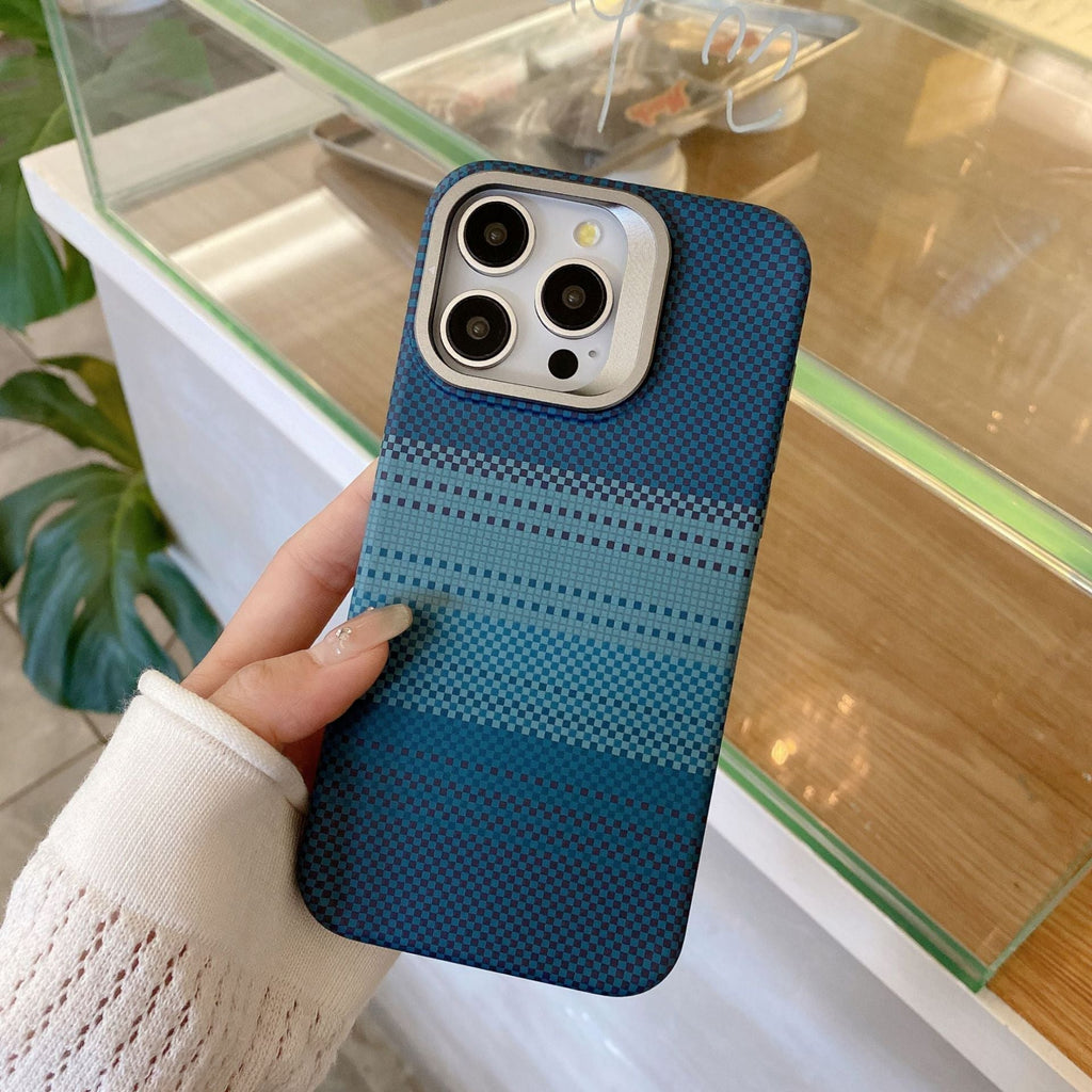 Pixel Checkered Weave iPhone Case