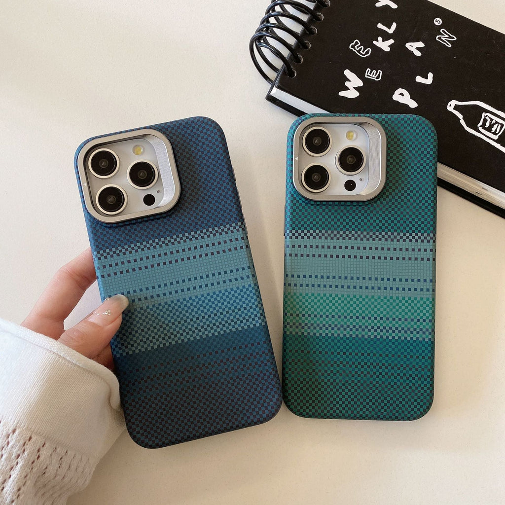 Pixel Checkered Weave iPhone Case