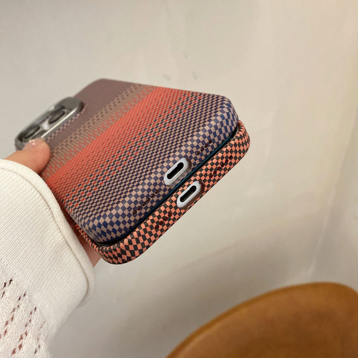Pixel Checkered Weave iPhone Case