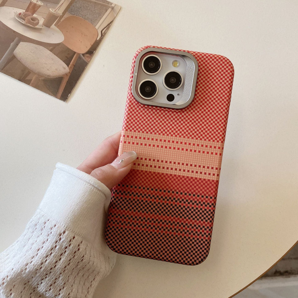Pixel Checkered Weave iPhone Case