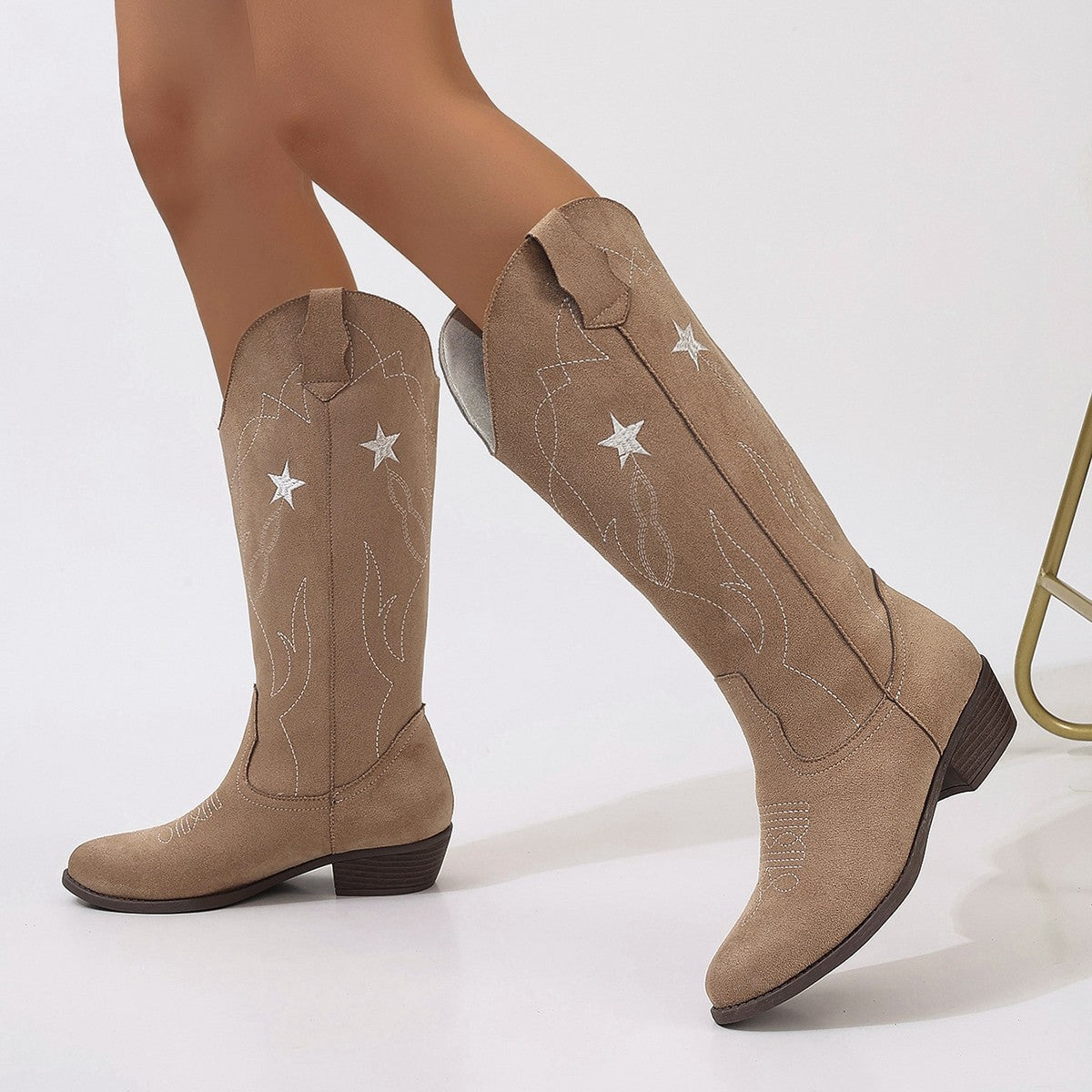 Womens Leather Western Cowgirl Boots