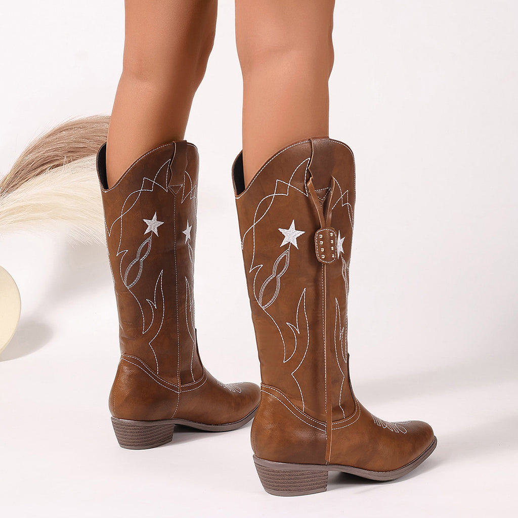 Womens Knee-high Western Cowboy Boots