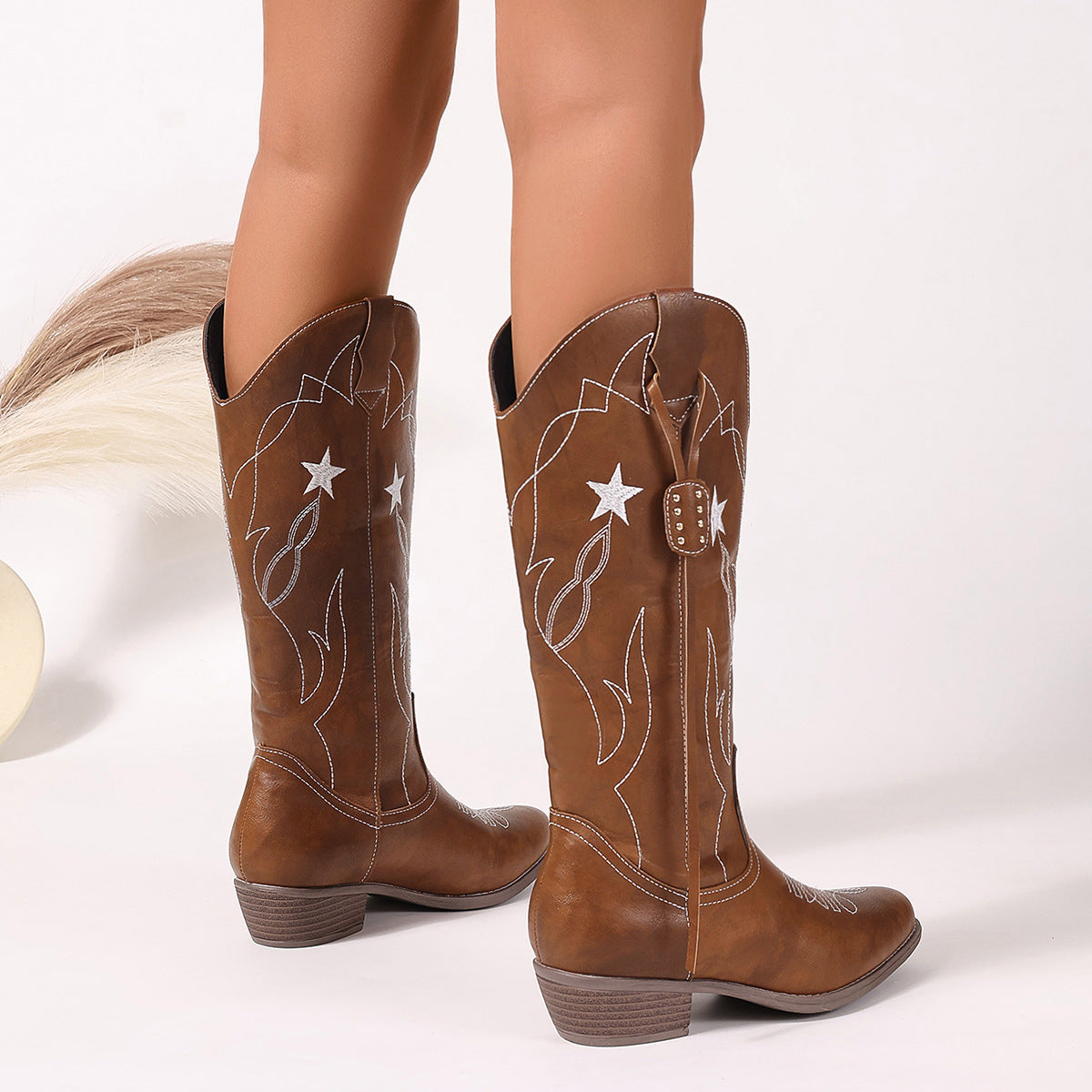 Womens Knee-high Western Cowboy Boots