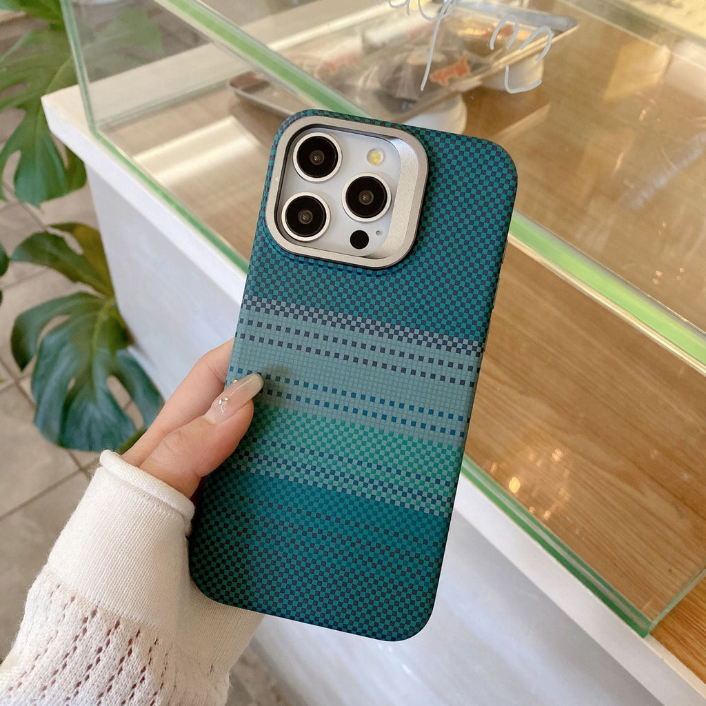 Pixel Checkered Weave iPhone Case