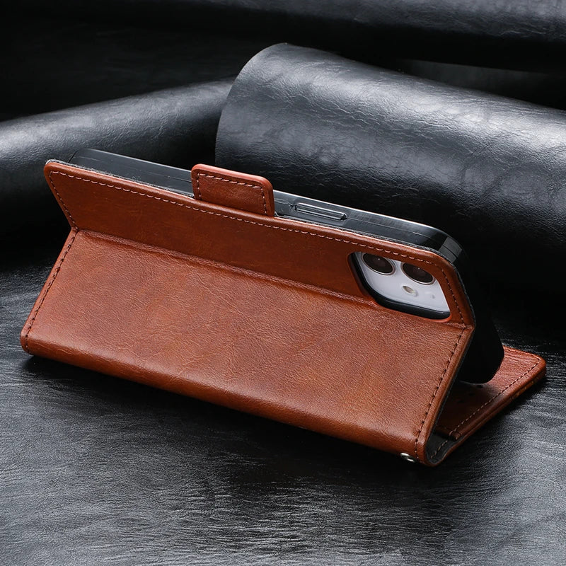 Leather Wallet iPhone Case Card Holder