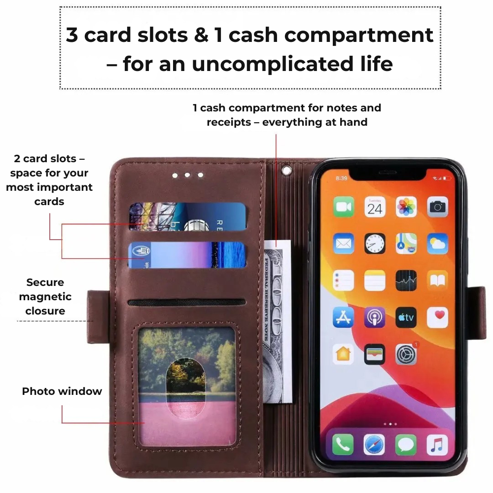 Leather Wallet iPhone Case Card Holder