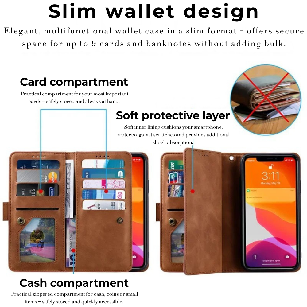 Zipper Wallet iPhone Case Card Holder