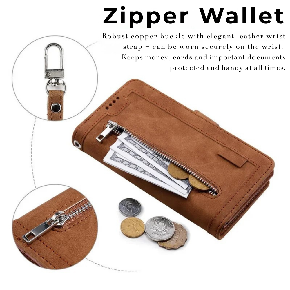 Zipper Wallet iPhone Case Card Holder