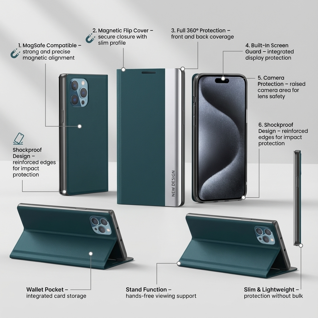 Slim Flip Cover iPhone Case