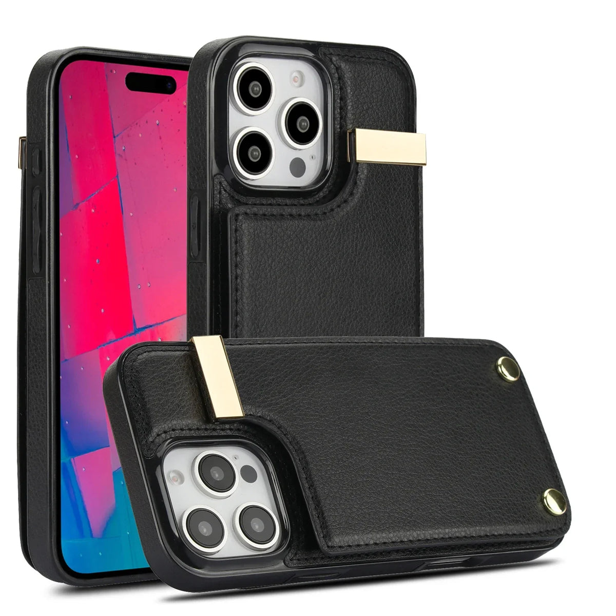 Leather Wallet iPhone Case Card Holder Flap
