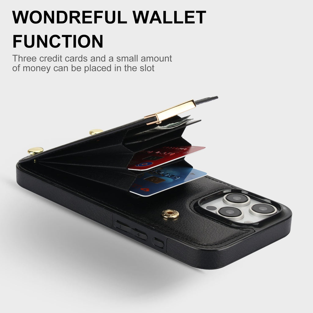 Leather Wallet iPhone Case Card Holder Flap