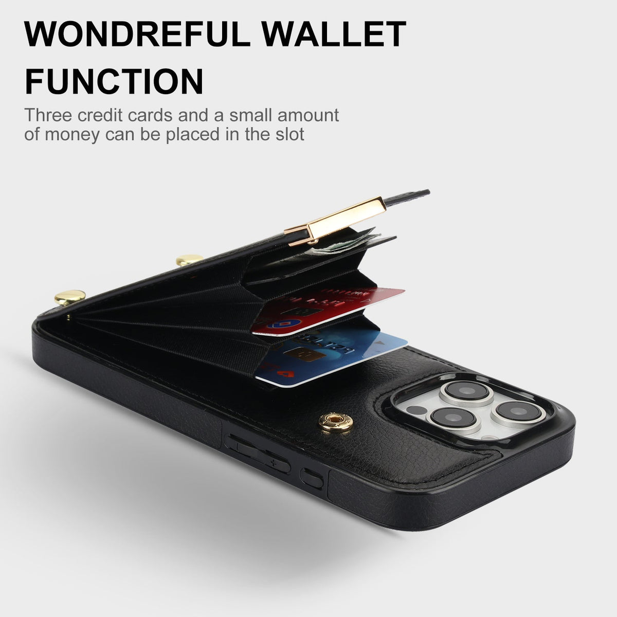 Leather Wallet iPhone Case Card Holder Flap
