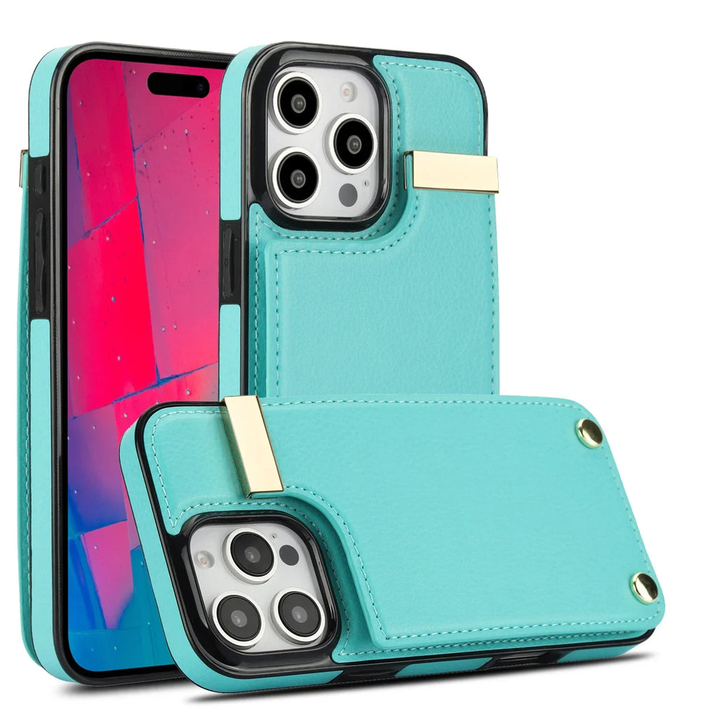 Leather Wallet iPhone Case Card Holder Flap