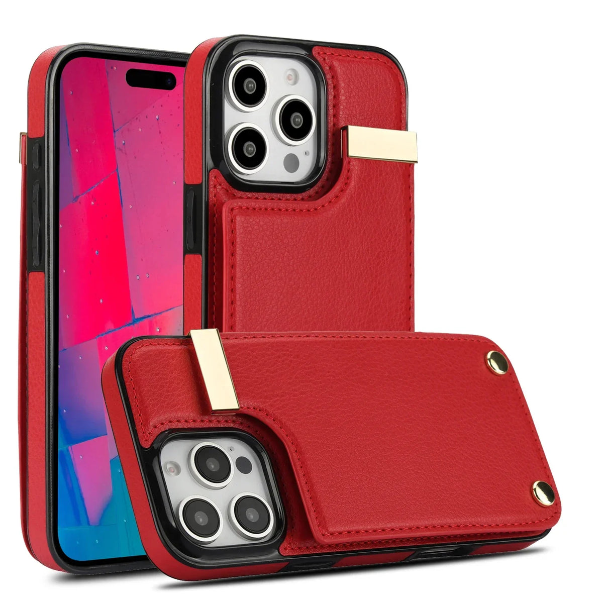 Leather Wallet iPhone Case Card Holder Flap