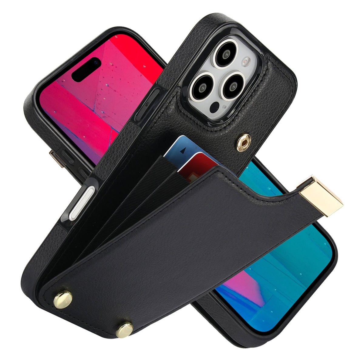Leather Wallet iPhone Case Card Holder Flap