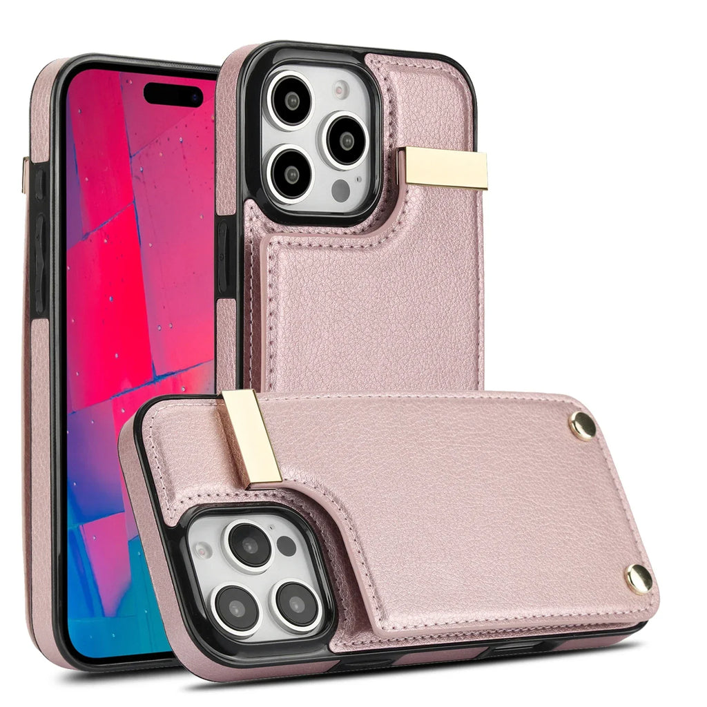 Leather Wallet iPhone Case Card Holder Flap