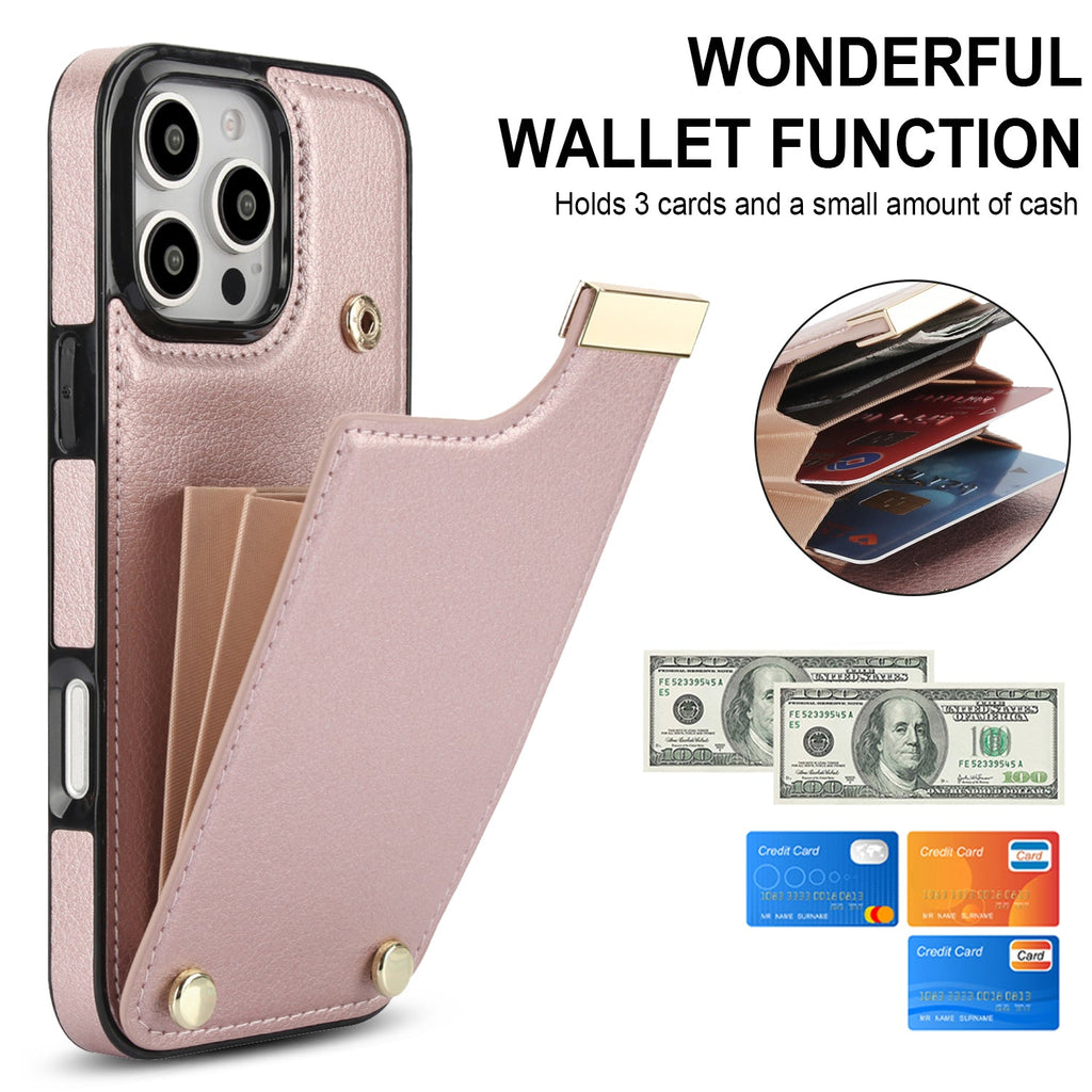 Leather Wallet iPhone Case Card Holder Flap