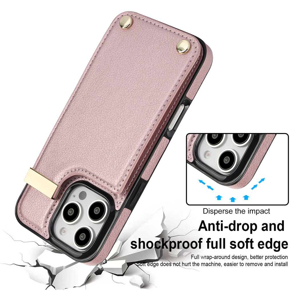 Leather Wallet iPhone Case Card Holder Flap