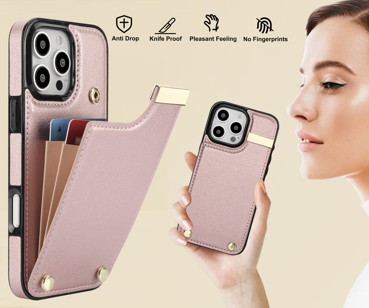 Leather Wallet iPhone Case Card Holder Flap