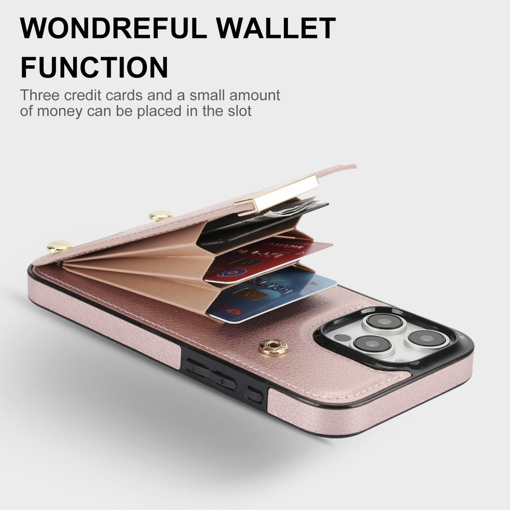 Leather Wallet iPhone Case Card Holder Flap