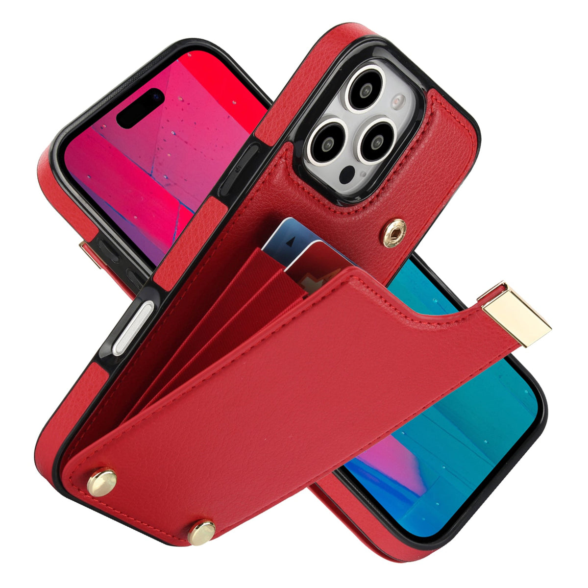 Leather Wallet iPhone Case Card Holder Flap