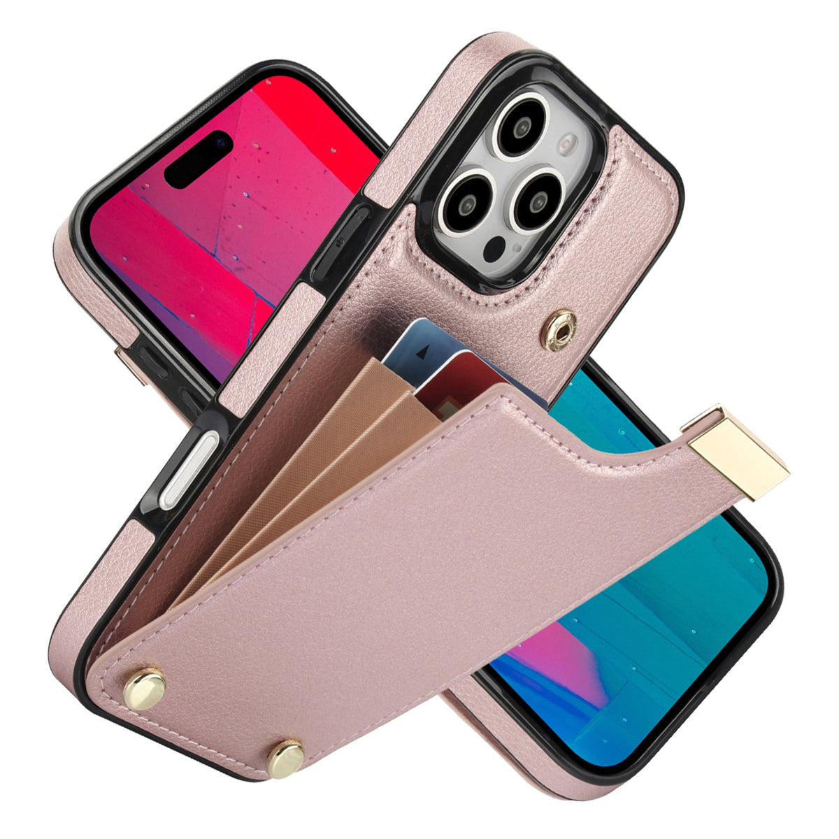Leather Wallet iPhone Case Card Holder Flap