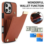 Leather Wallet iPhone Case Card Holder Flap
