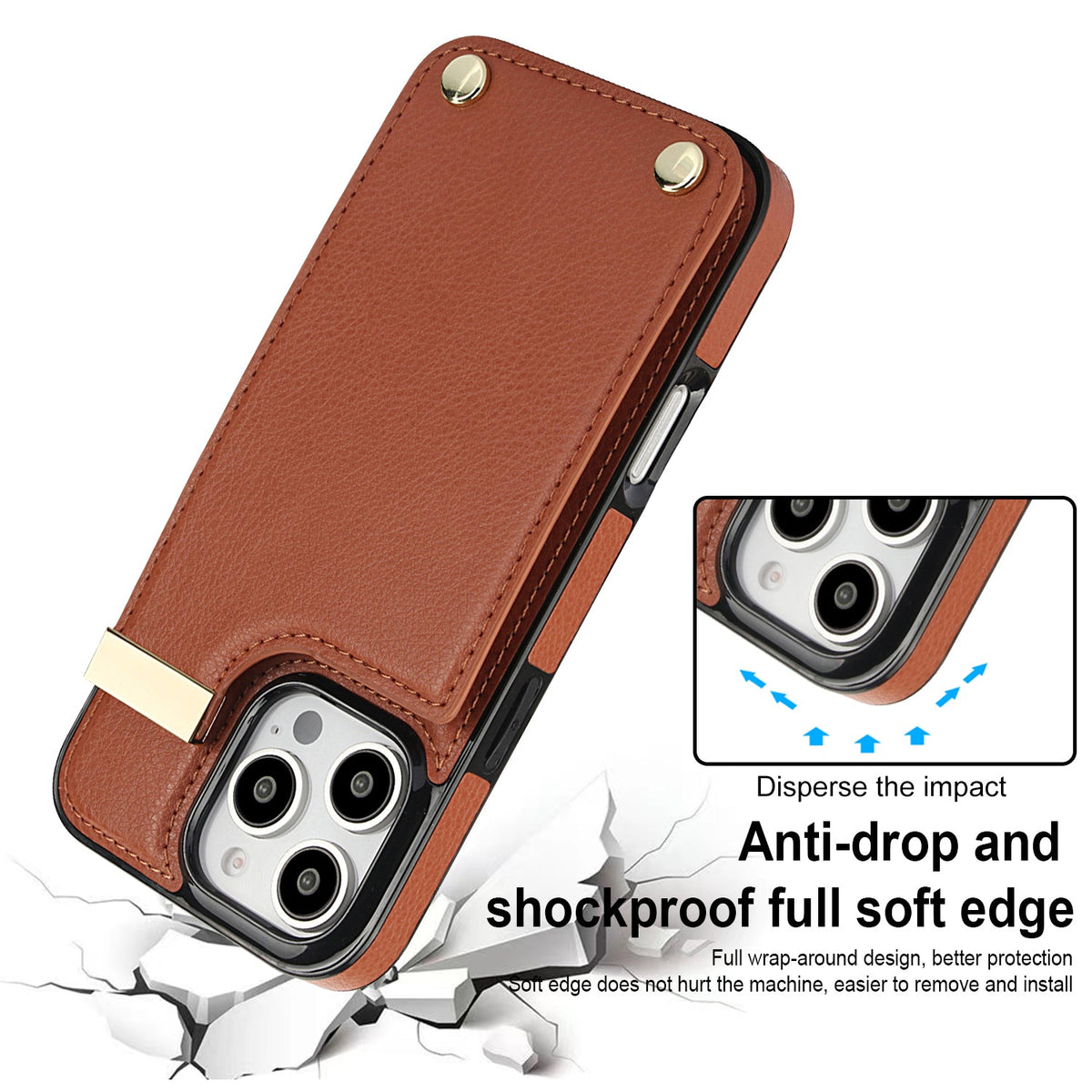 Leather Wallet iPhone Case Card Holder Flap