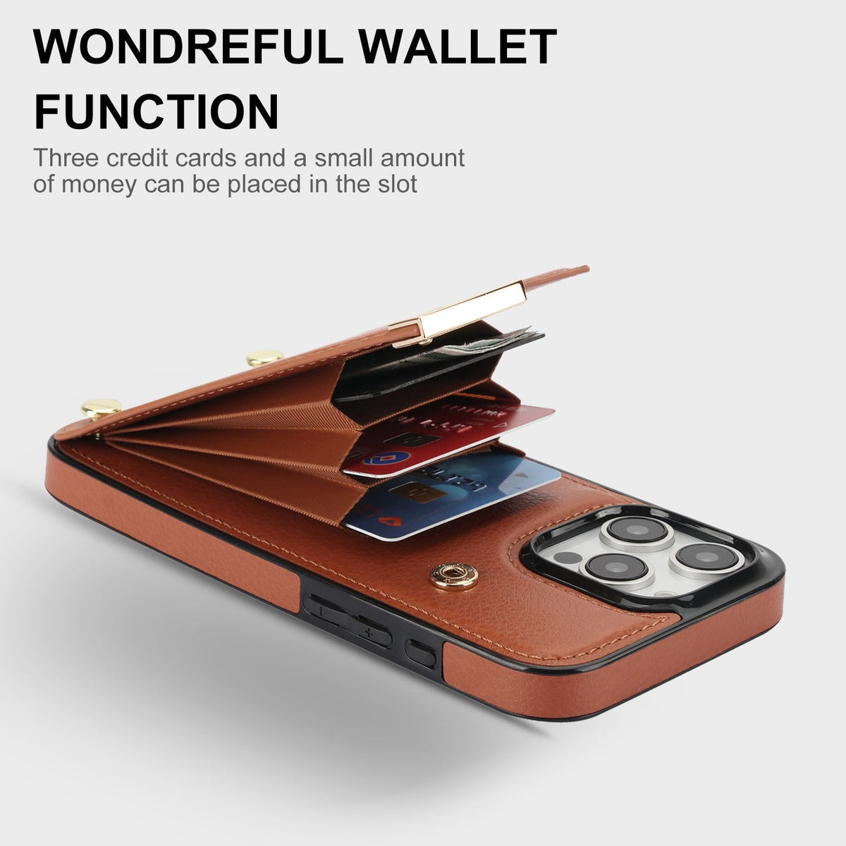 Leather Wallet iPhone Case Card Holder Flap