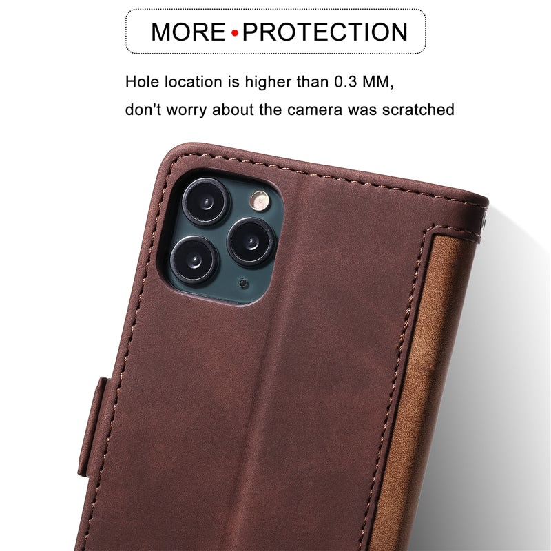 Leather Look Flip Wallet iPhone Case