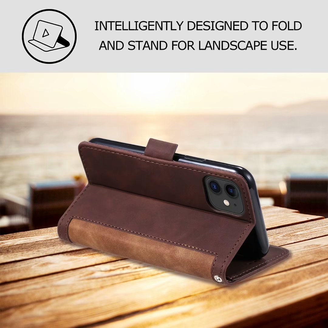 Leather Look Flip Wallet iPhone Case