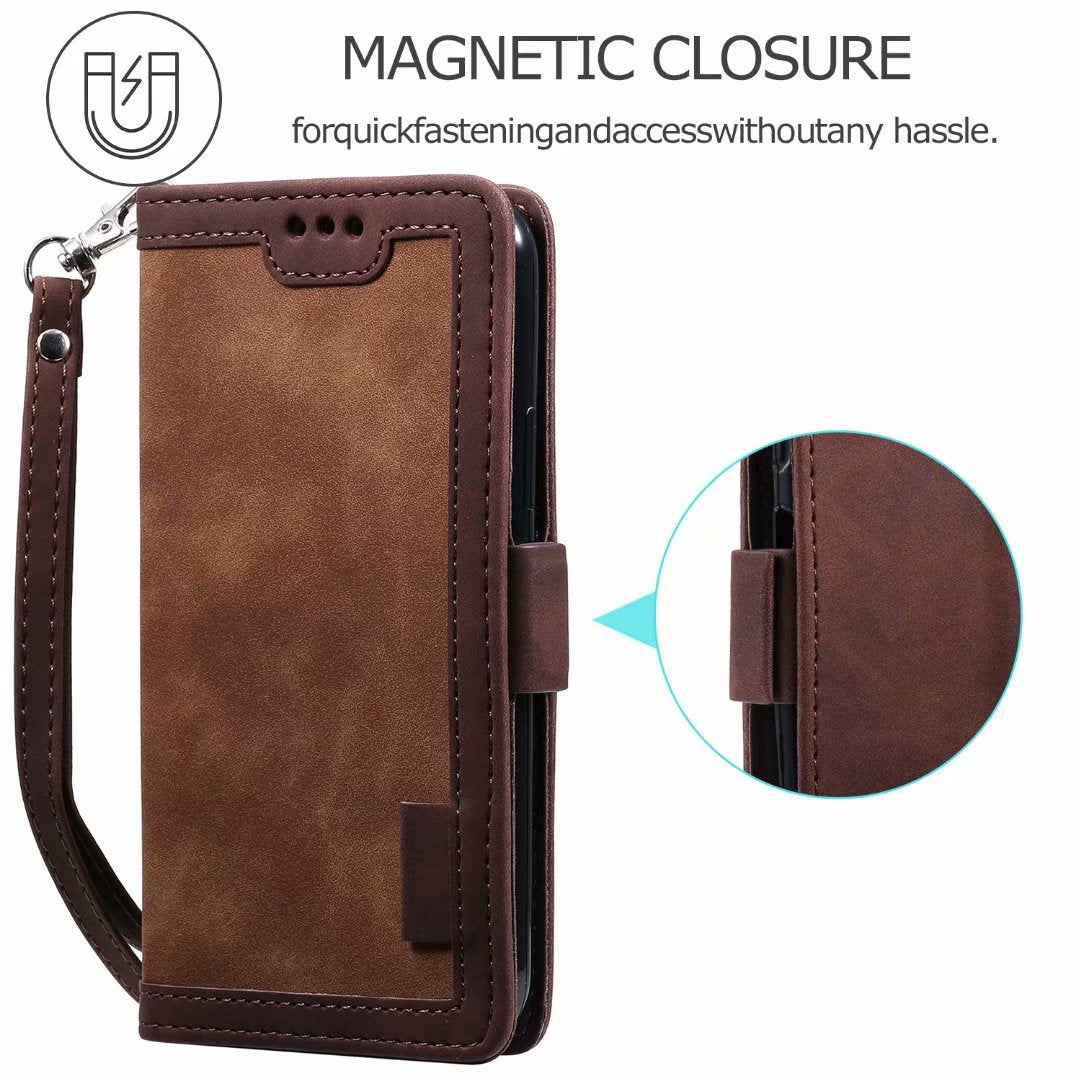 Leather Look Flip Wallet iPhone Case