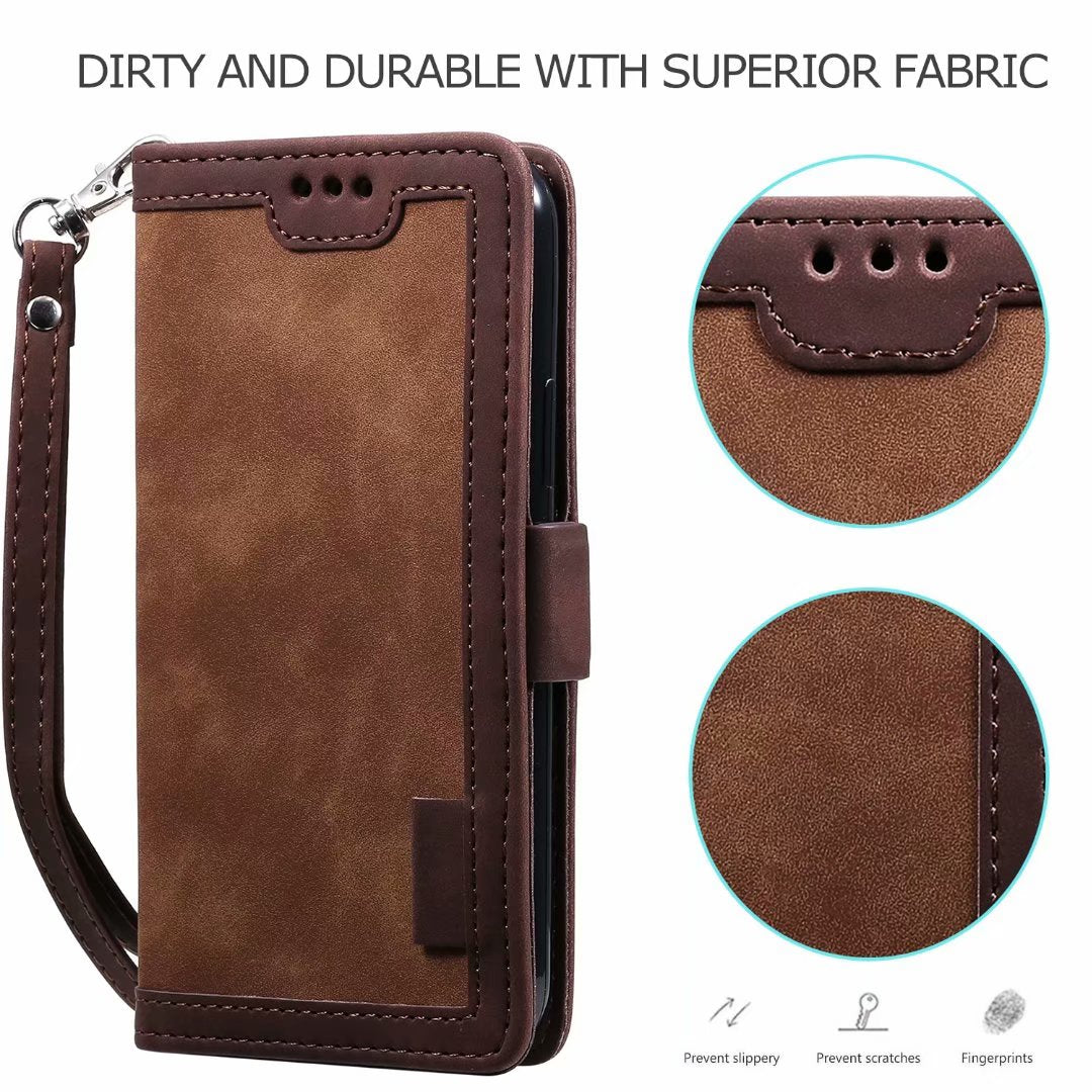 Leather Look Flip Wallet iPhone Case
