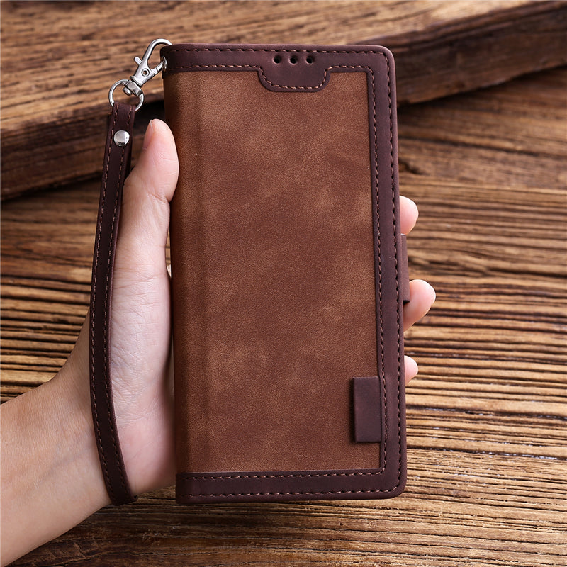Leather Look Flip Wallet iPhone Case