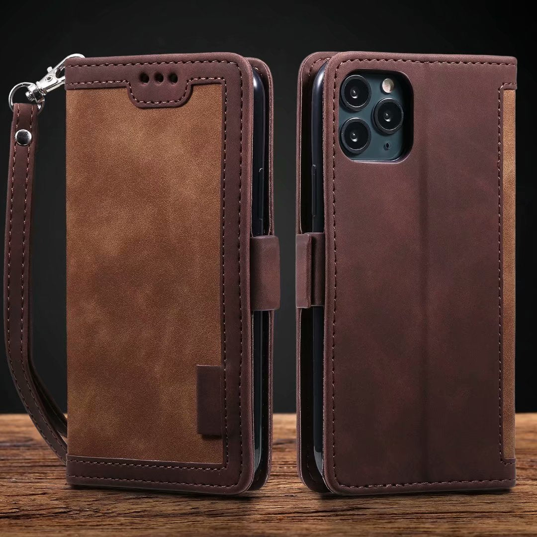 Leather Look Flip Wallet iPhone Case