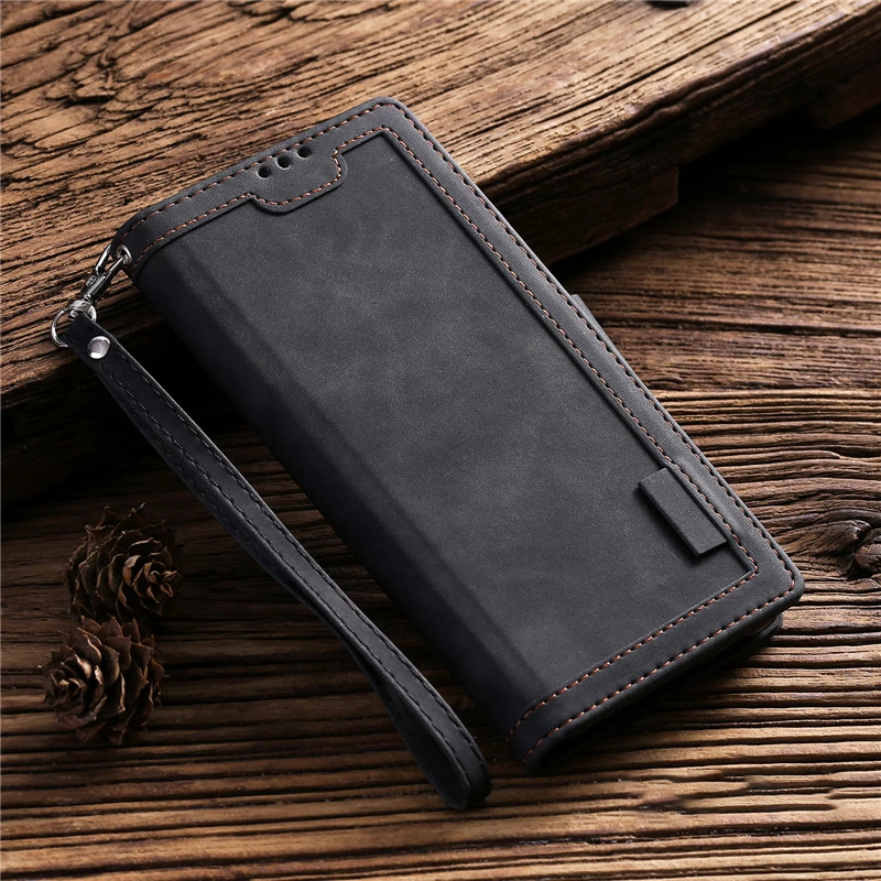 Leather Look Flip Wallet iPhone Case