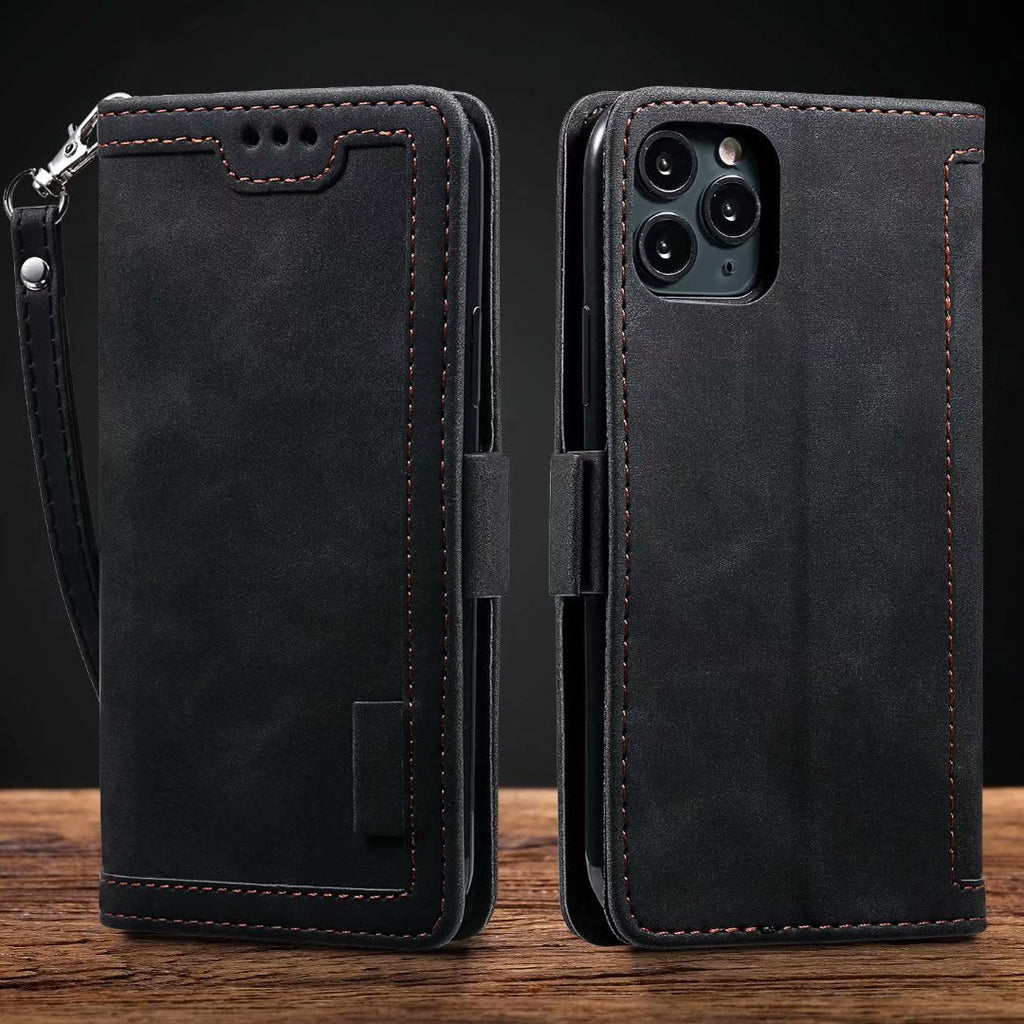 Leather Look Flip Wallet iPhone Case
