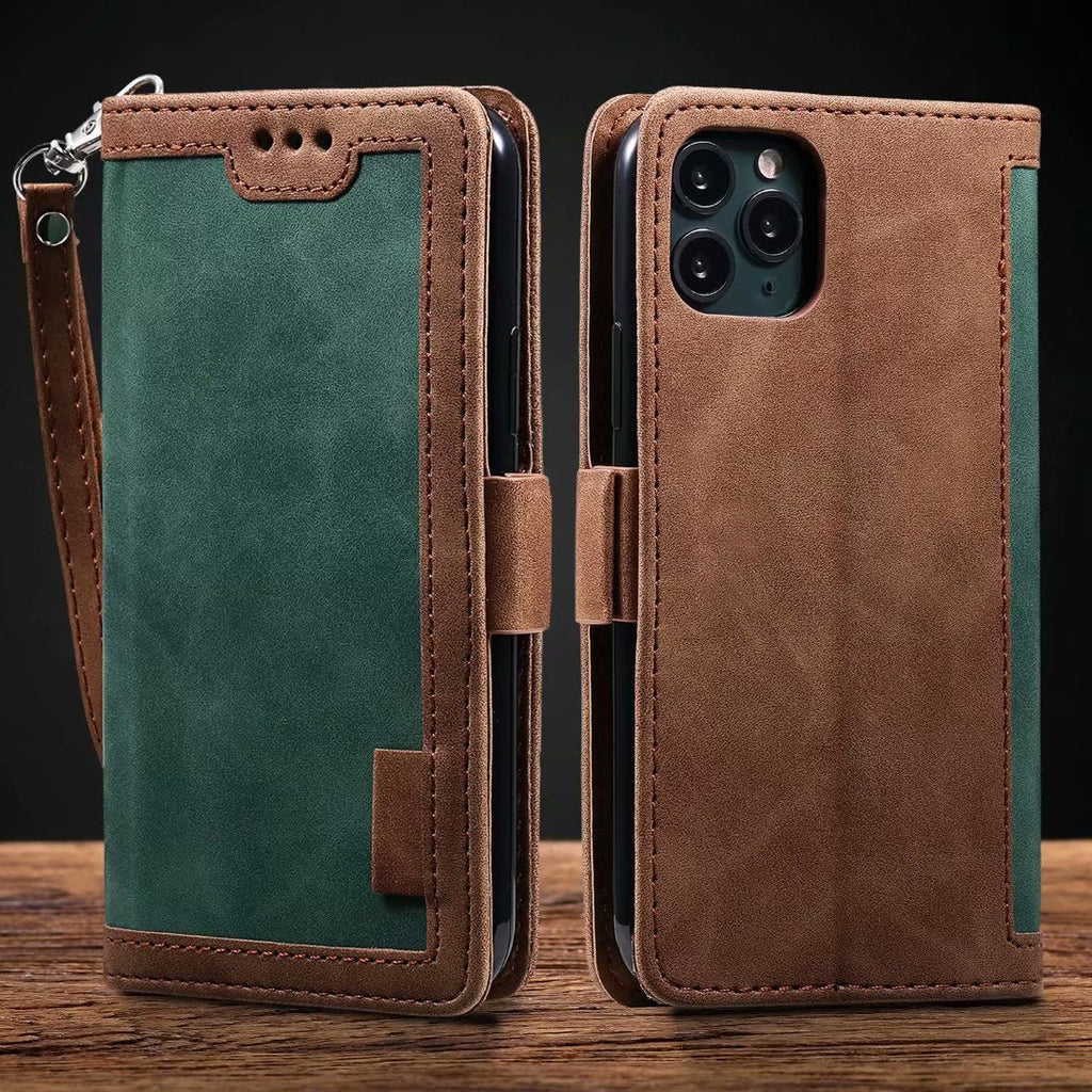 Leather Look Flip Wallet iPhone Case