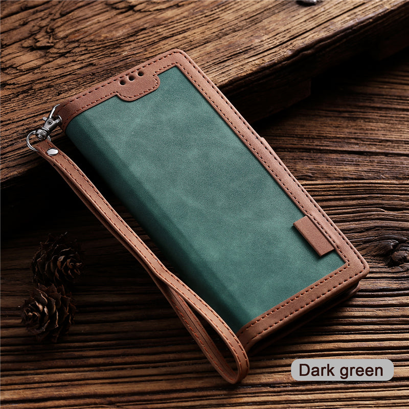 Leather Look Flip Wallet iPhone Case