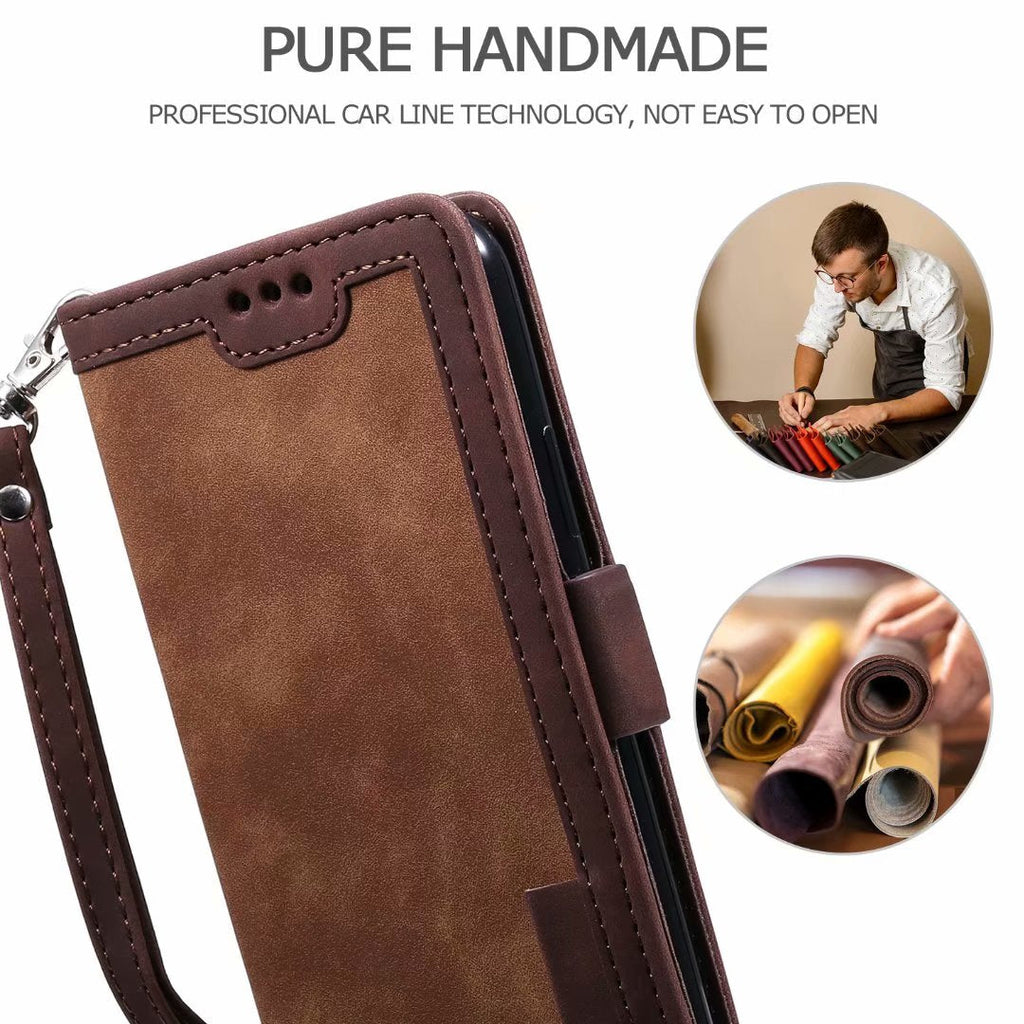 Leather Look Flip Wallet iPhone Case