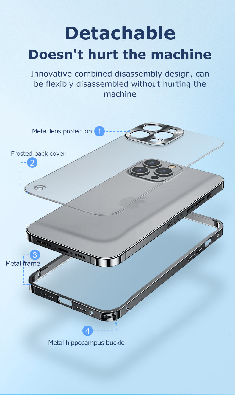 Metal Style Bumper iPhone Case Frosted Back