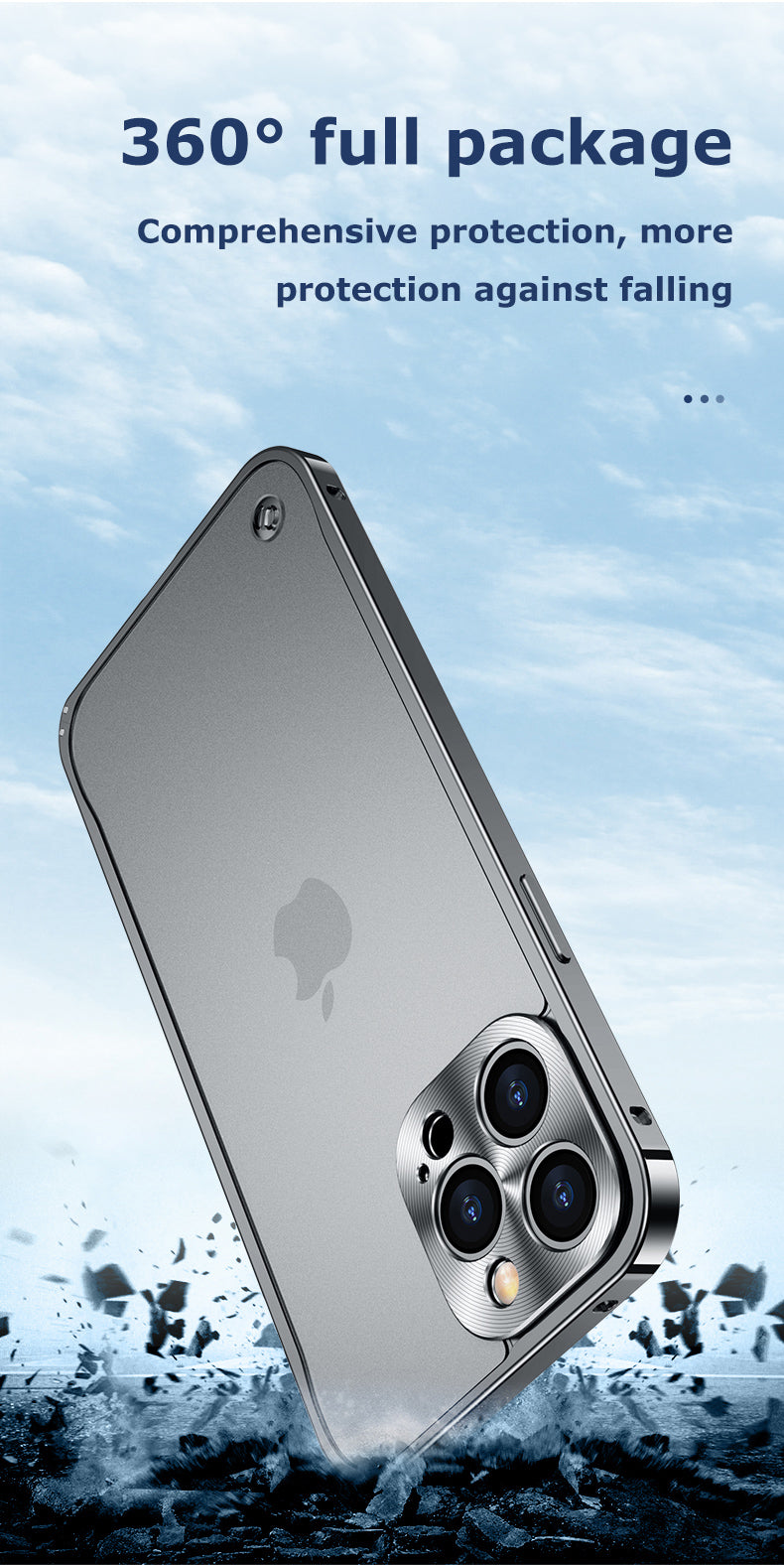 Metal Style Bumper iPhone Case Frosted Back