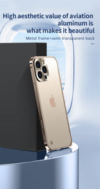 Metal Style Bumper iPhone Case Frosted Back